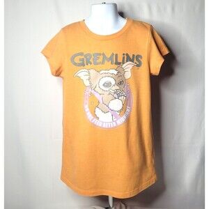 Gremlins Gizmo Popcorn Graphic Tee Orange Kids Size Medium